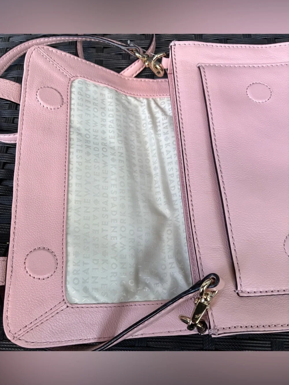 kate spade Light Pink Leather Crossbody Bag.